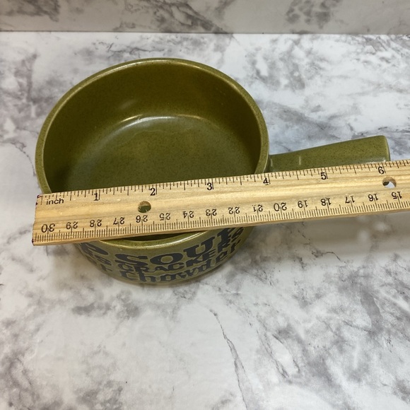 Vintage Handled speckled stoneware soup chowder bowl - Picture 6 of 6